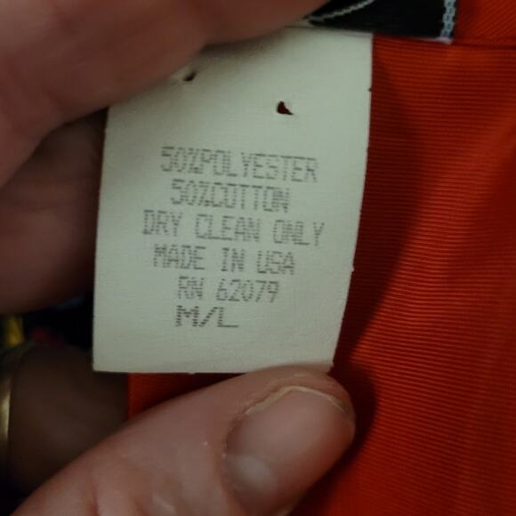 Vtg 90s Disney Mickey Mouse Red Black Vest M/L Satin USA Made Unisex - Picture 7 of 8